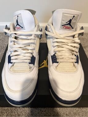 Men Jordan 4 Retro Sneakers- Midnight Navy